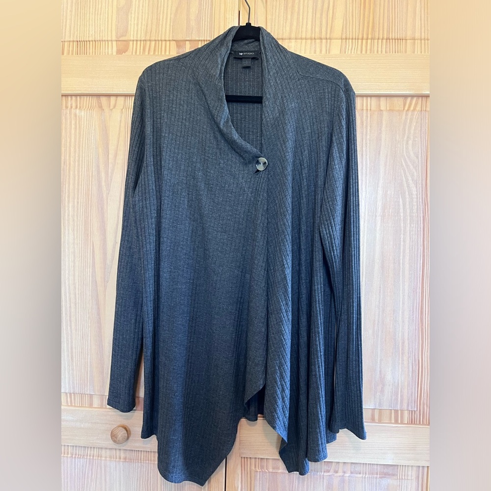 AB Studio grey one button cardigan size large